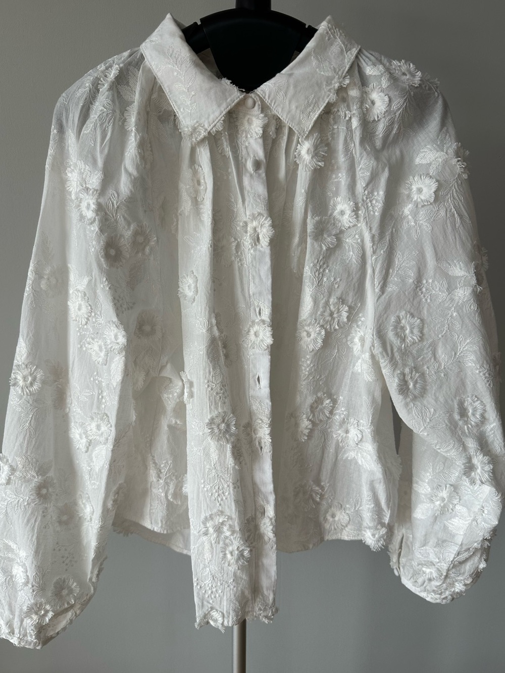 Caroline Constas white floral blouse
